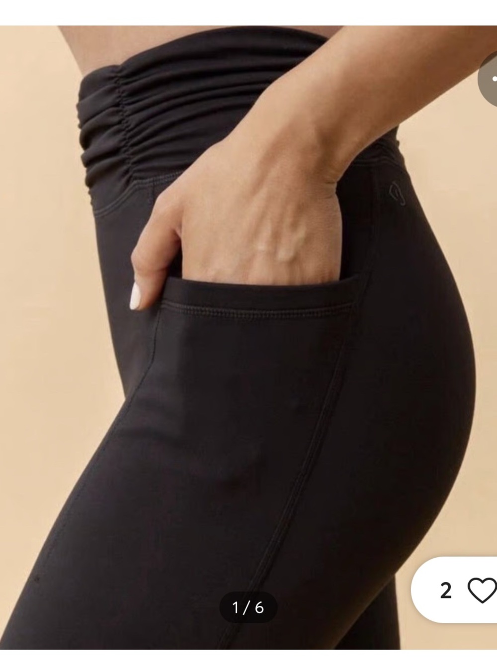 BLOGILATES 🔥🔥Ruched-Waist Black Leggings with Side Pocket